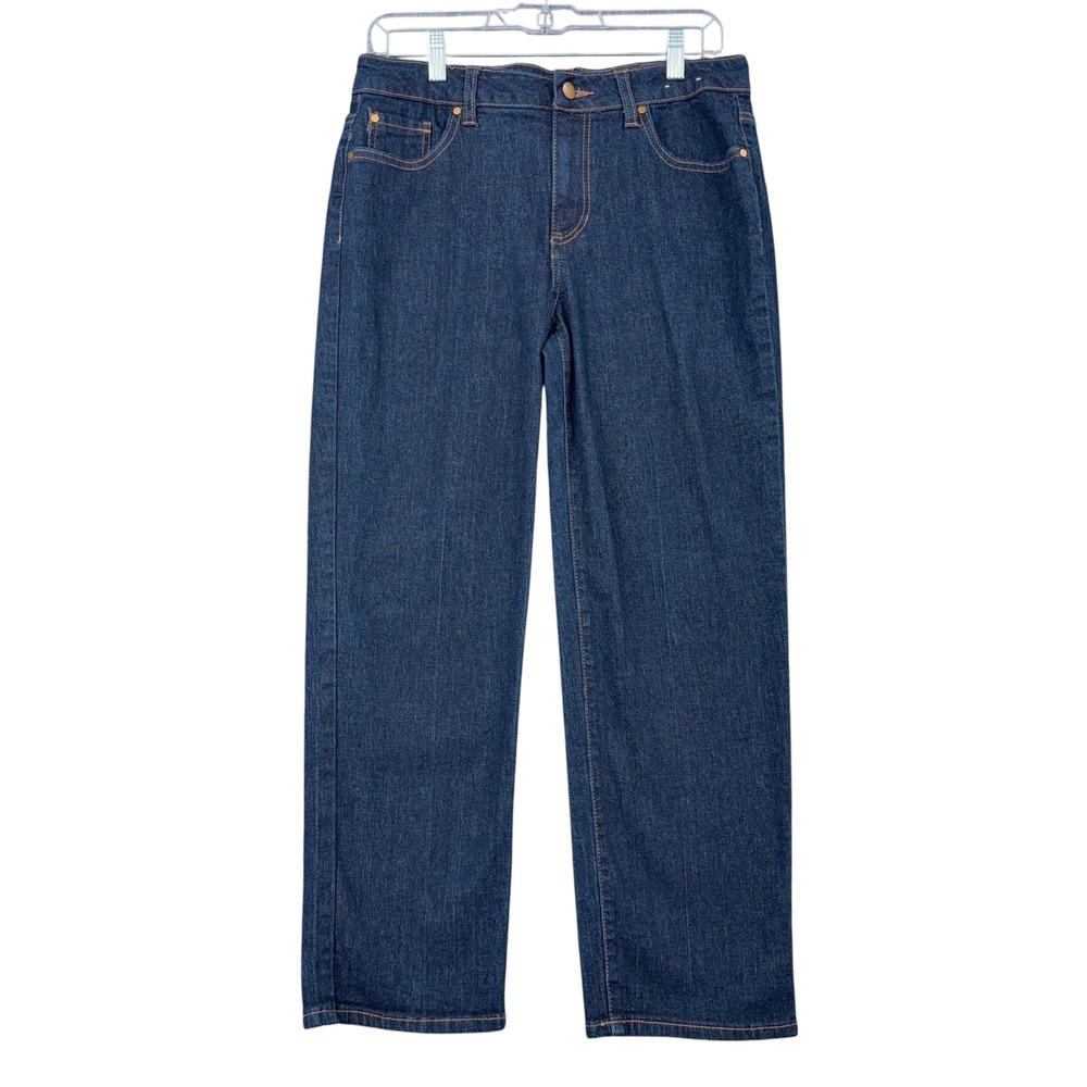 d.jeans Women Size 8 Dark Wash Straight Leg Stretch Denim Blue Jeans Repreve